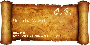 Oriold Vazul névjegykártya